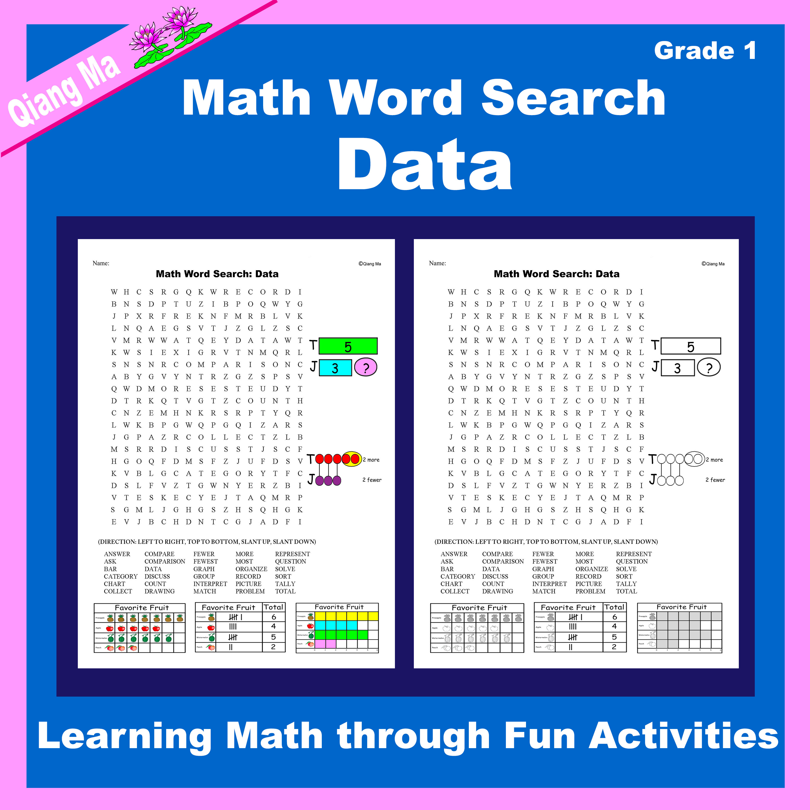 Math Word Search: Data (Gr 1)